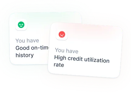 NordProtect mobile interface showing credit monitoring alerts for both positive and suspicious activity.
