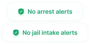 NordProtect informs you that you have no arrests or jail intakes linked to your name.